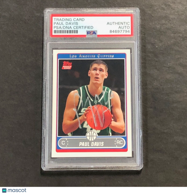 2005-06 Topps Rookie Card #244 Paul Davis Signed Card PSA Slabbed Clippers