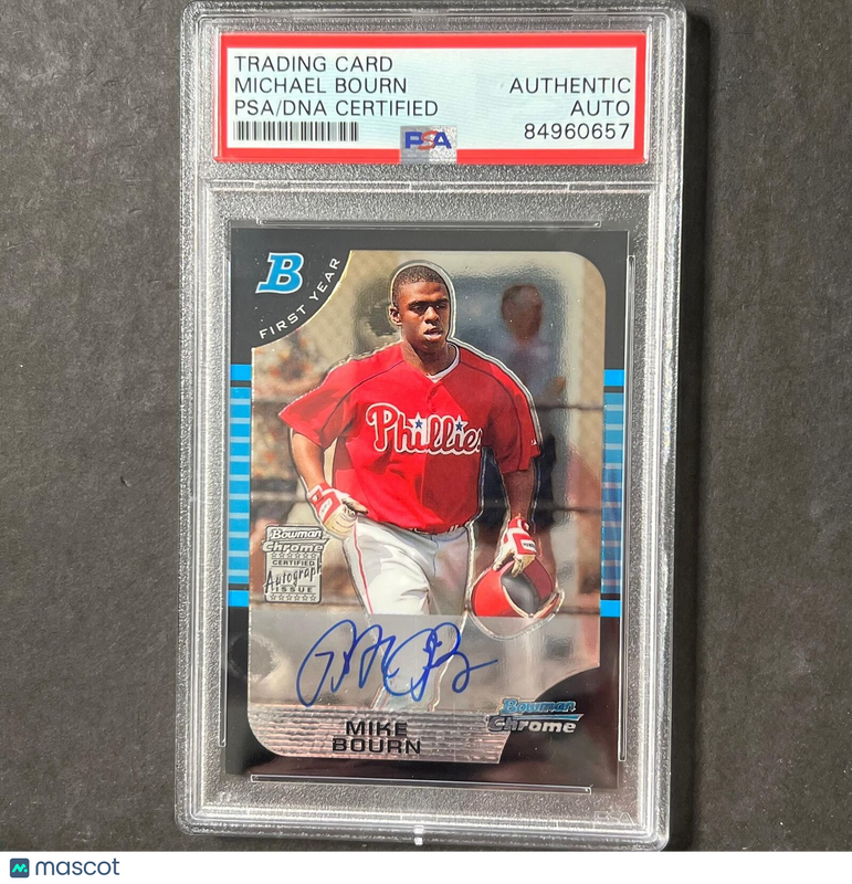 2005 Topps Bowman Chrome #342 Michael Bourn Signed Card PSA Slabbed AUTO Phillie