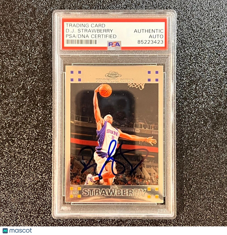 2007-08 Topps Chrome #142 DJ Strawberry Signed Card AUTO PSA Slabbed Suns