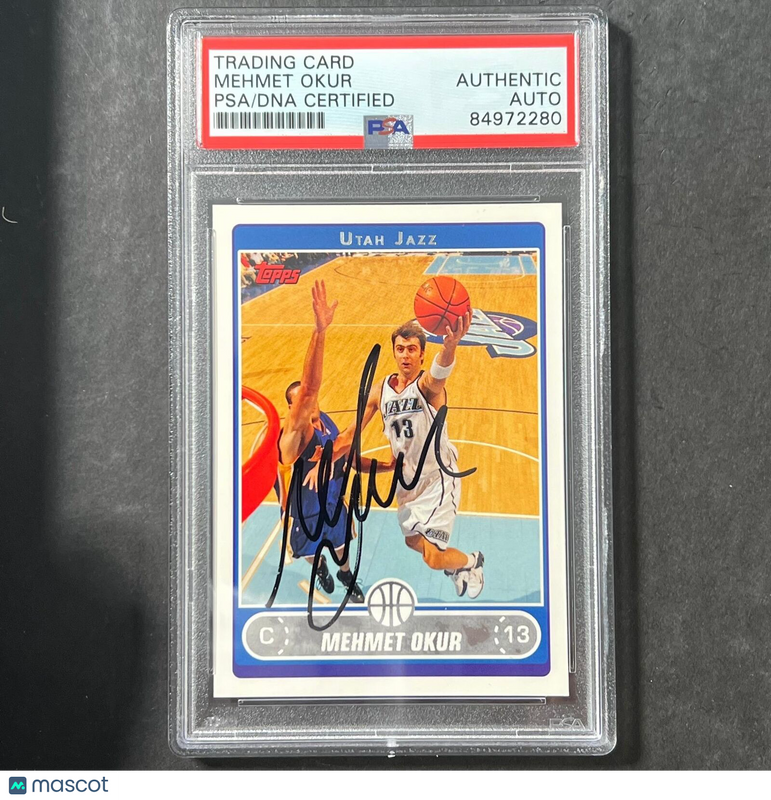 2006-07 Topps #131 Mehmet Okur Signed Card Auto PSA Slabbed Jazz