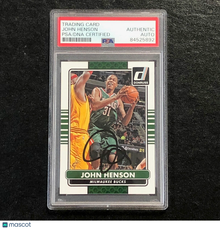 2014-15 Donruss #151 John Henson Signed Card AUTO PSA Slabbed Bucks