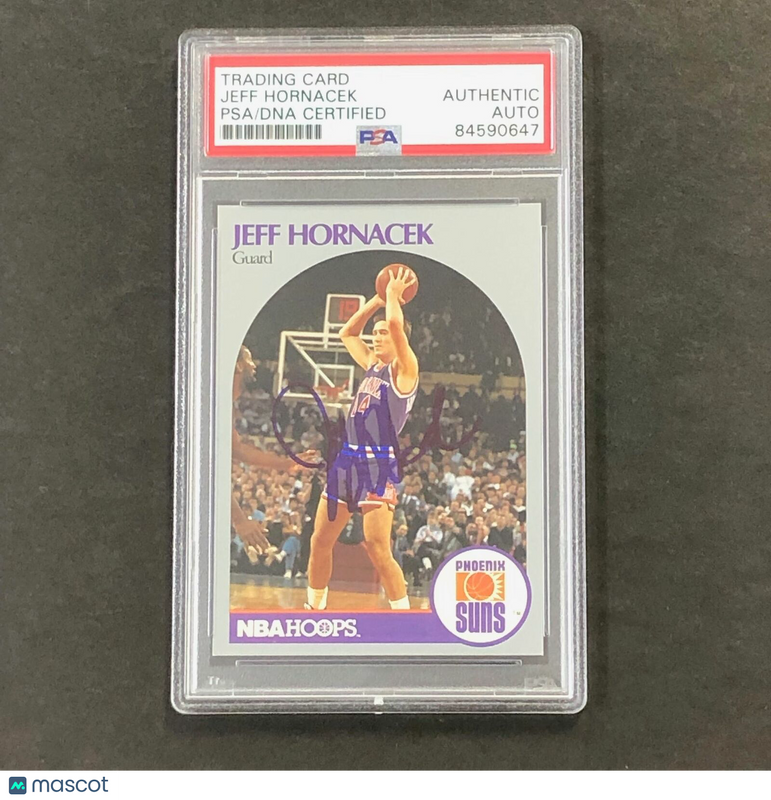 1990-91 NBA Hoops #76 Jeff Hornacek Signed AUTO PSA Slabbed Suns