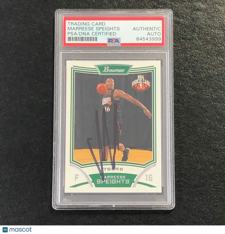 2008-09 BOWMAN #125 MARREESE SPEIGHTS Signed Card AUTO PSA Slabbed RC 76ers