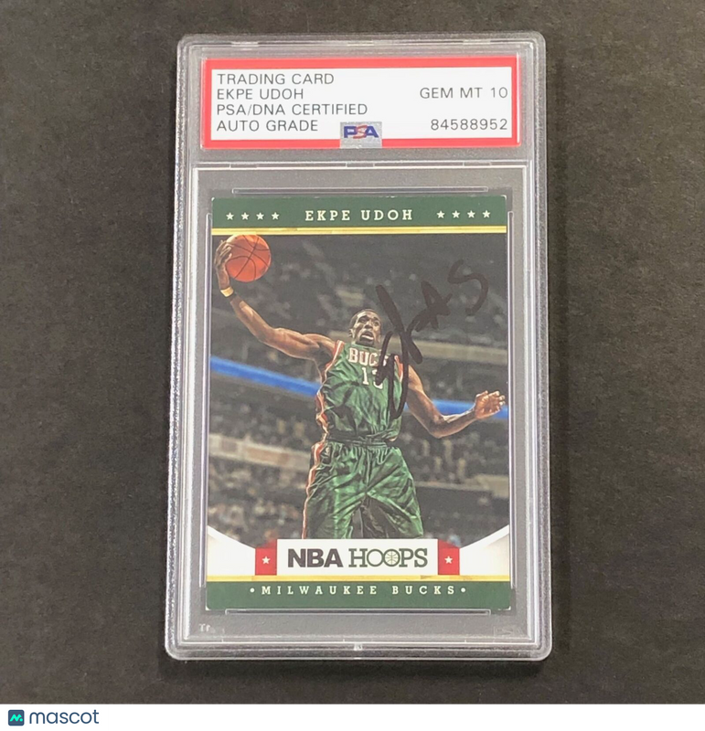 2012 NBA Hoops #MB1 Ekpe Udoh Signed Card AUTO 10 PSA Slabbed Bucks