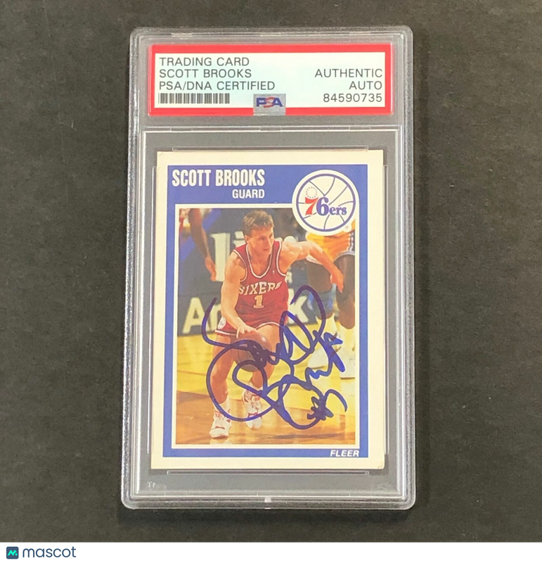 1989-90 Fleer #114 Scott Brooks Signed Card AUTO PSA Slabbed 76ers