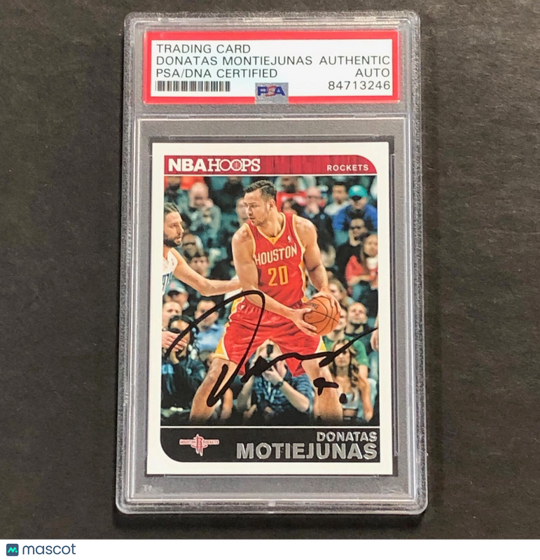 2014-15 Panini Hoops #124 Donatas Motiejunas Signed Card AUTO PSA Slabbed Rocket
