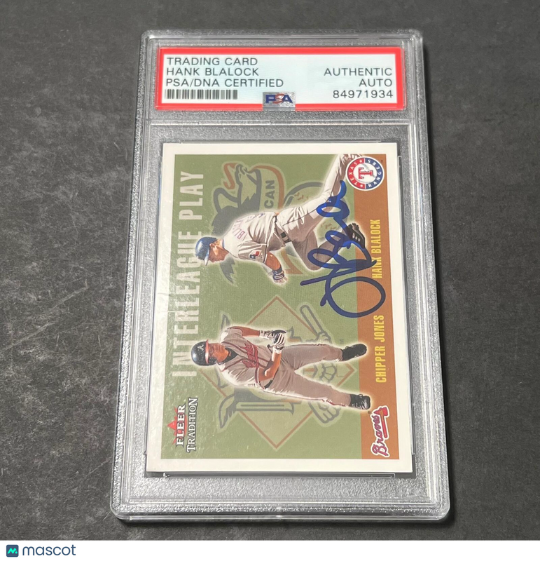 2003 Fleer Tradition #U269 Hank Blalock Signed Card AUTO PSA Slabbed Rangers