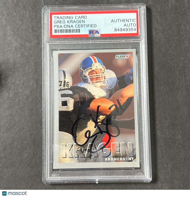 1993 Fleer #394 Greg Kragen Signed Card AUTO PSA Slabbed Broncos