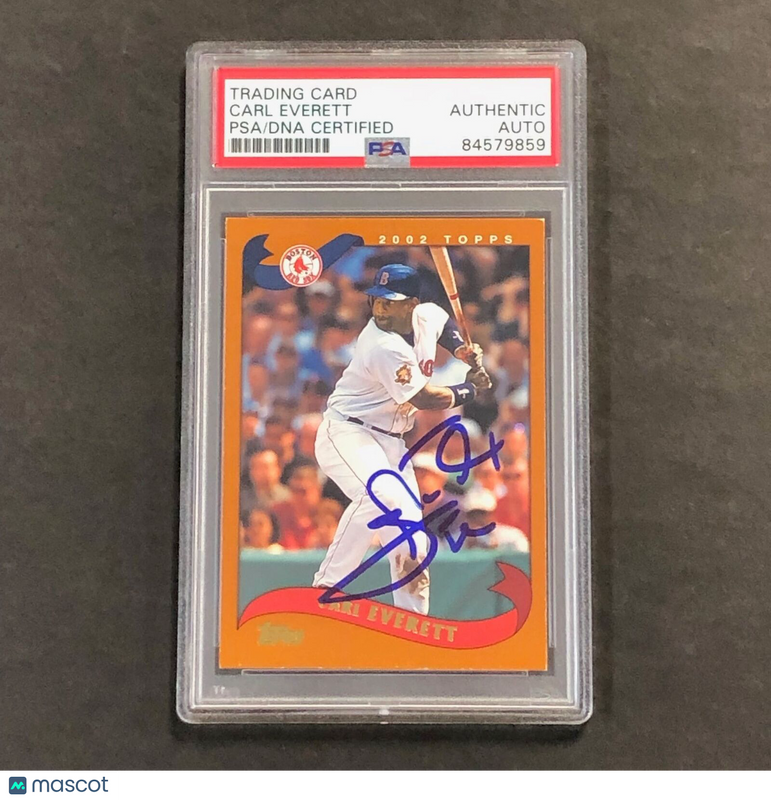 2002 Topps #157 CARL EVERETT Signed Card AUTO PSA Slabbed