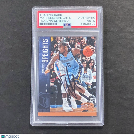2012 Panini Basketball #74 Marreese Speights Signed Card Auto PSA Slabbed Grizzlies