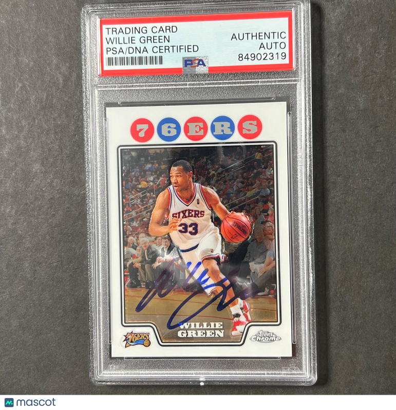 2008-09 Topps #95 Willie Green Signed Card AUTO PSA Slabbed 76ers