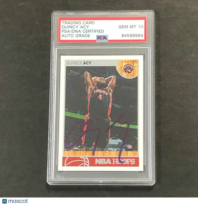 2013-14 NBA Hoops #176 Quincy Acy Signed Card AUTO 10 PSA Slabbed Raptors