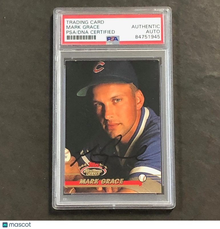 1993 Topps Stadium Club #419 Mark Grace Signed Card PSA Slabbed Auto Cubs