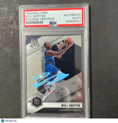 2020-21 Panini Mosaic #158 Will Barton Signed Card AUTO PSA Slabbed Nuggets
