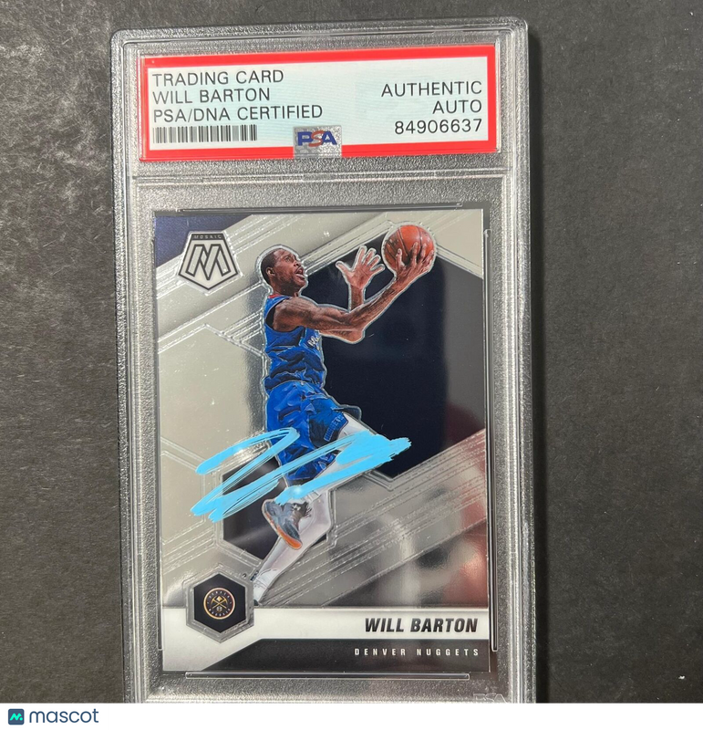 2020-21 Panini Mosaic #158 Will Barton Signed Card AUTO PSA Slabbed Nuggets