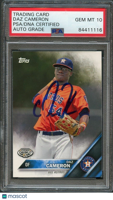 2016 Topps Pro Debut #115 Daz Cameron Signed Card PSA Slabbed Auto Grade 10 Astr