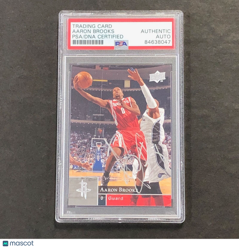 2009-10 Upper Deck #64 Aaron Brooks Signed Card AUTO PSA Slabbed Rockets