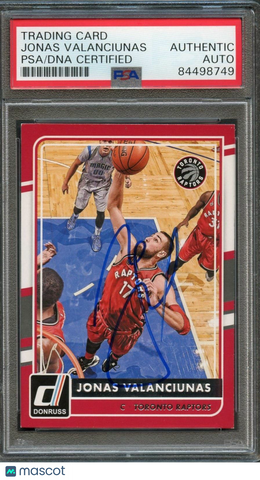 2015-16 Donruss Basketball #110 Jonas Valanciunas Signed Card AUTO PSA Slabbed T