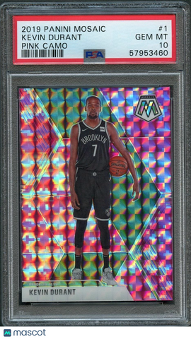 2019-20 Mosaic Pink Camo #1 Kevin Durant PSA 10 Nets