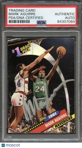 1992-93 Topps Archives #1 Mark Aguirre Signed Card AUTO PSA Slabbed