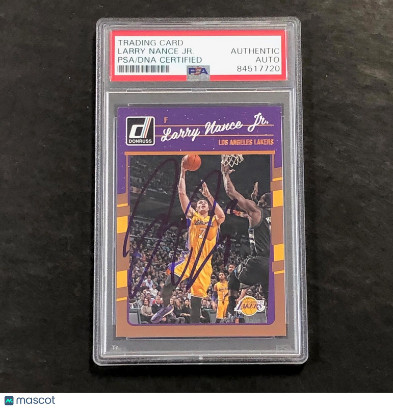 2016-17 Panini Donruss #63 Larry Nance Jr. Signed Card PSA AUTO Slabbed Lakers