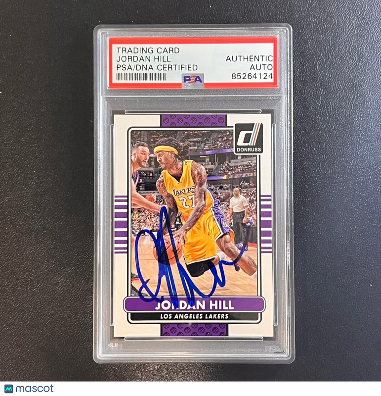 2014-15 Panini NBA Hoops #166 Jordan Hill Signed Card AUTO PSA Slabbed Lakers