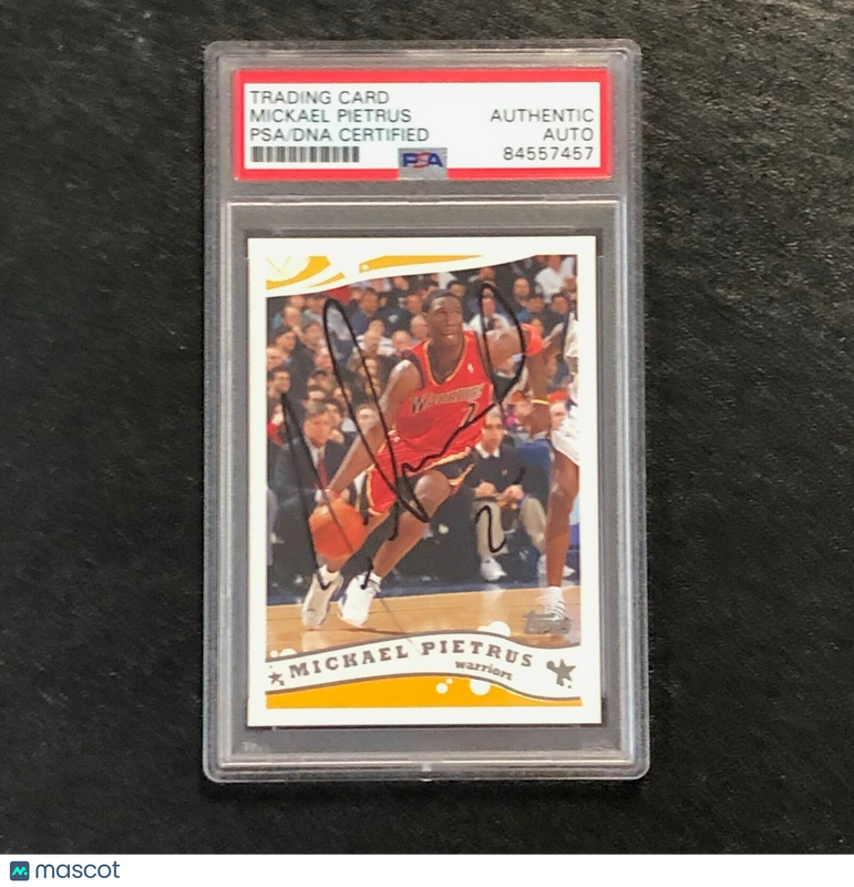 2005-06 Topps #218 Mickael Pietrus Signed Card AUTO PSA Slabbed Warriors