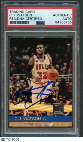 2010-11 Donruss #41 C.J. Watson Signed Card AUTO PSA Slabbed Bulls