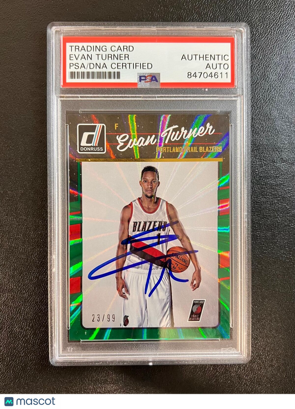 2016-17 Donruss Basketball #132 Evan Turner Signed Card AUTO PSA Slabbed Trailbl