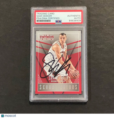 2015-16 Panini Contenders #41 Sam Dekker Signed Card AUTO PSA Slabbed Wisconsin