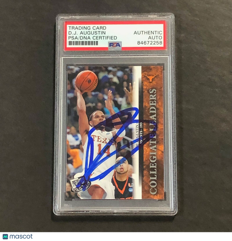 2008 PressBox Collegiate Leaders #39 D.J. Augustin Signed Card AUTO PSA Slabbed