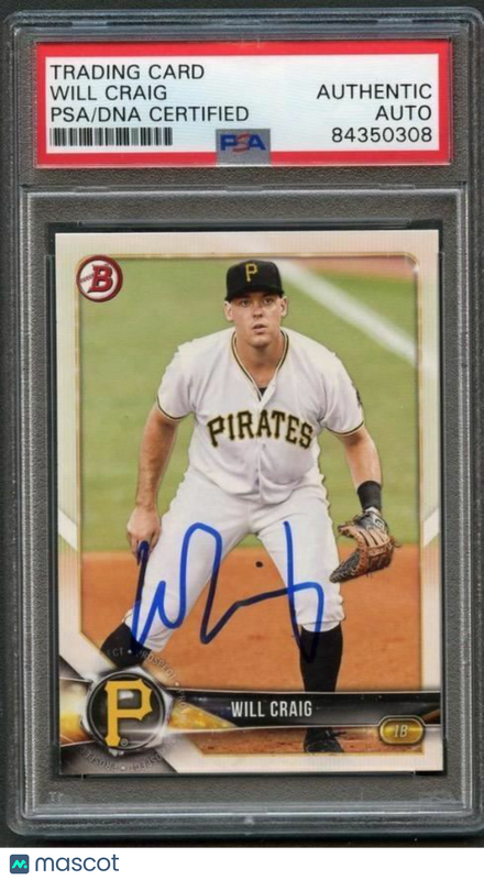 2018 Bowman #BP146 WILL CRAIG Signed Card PSA Slabbed Auto Pirates
