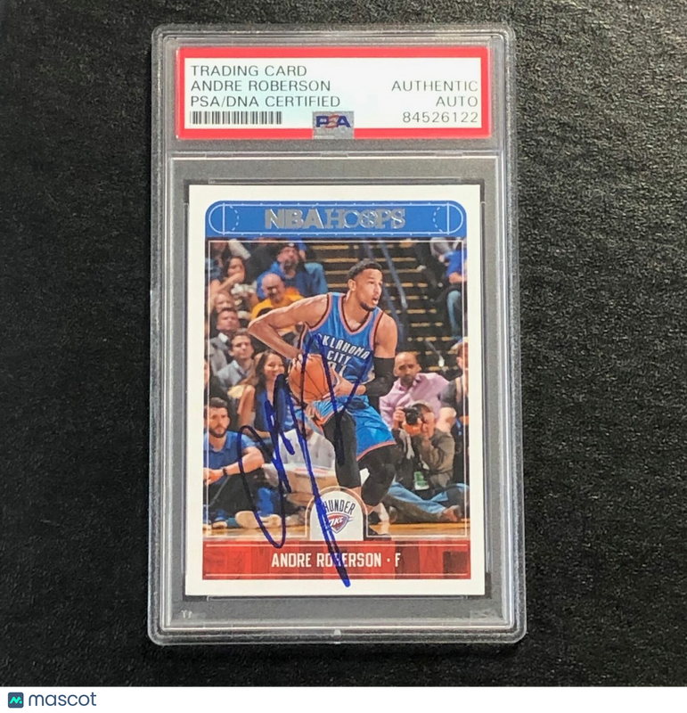 2017-18 NBA Hoops #213 Andre Roberson Signed Card AUTO PSA Slabbed Thunder