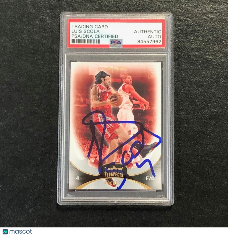 2008-09 Hot Prospects #77 Luis Scola Signed Card AUTO PSA/DNA Slabbed Rockets