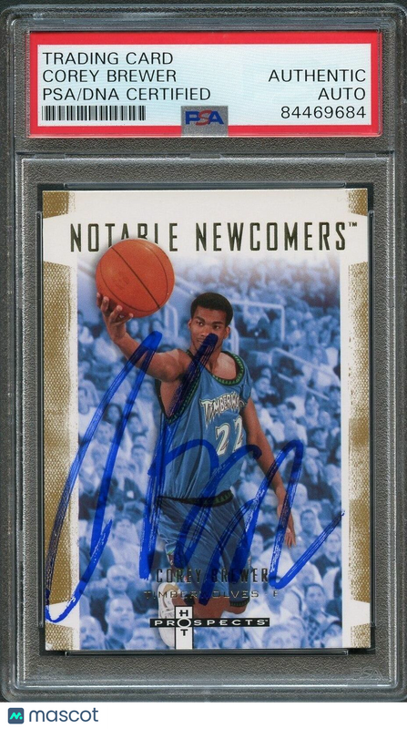2007-08 Hot Prospects #4 Corey Brewer Signed Card AUTO PSA Slabbed Timberwolves
