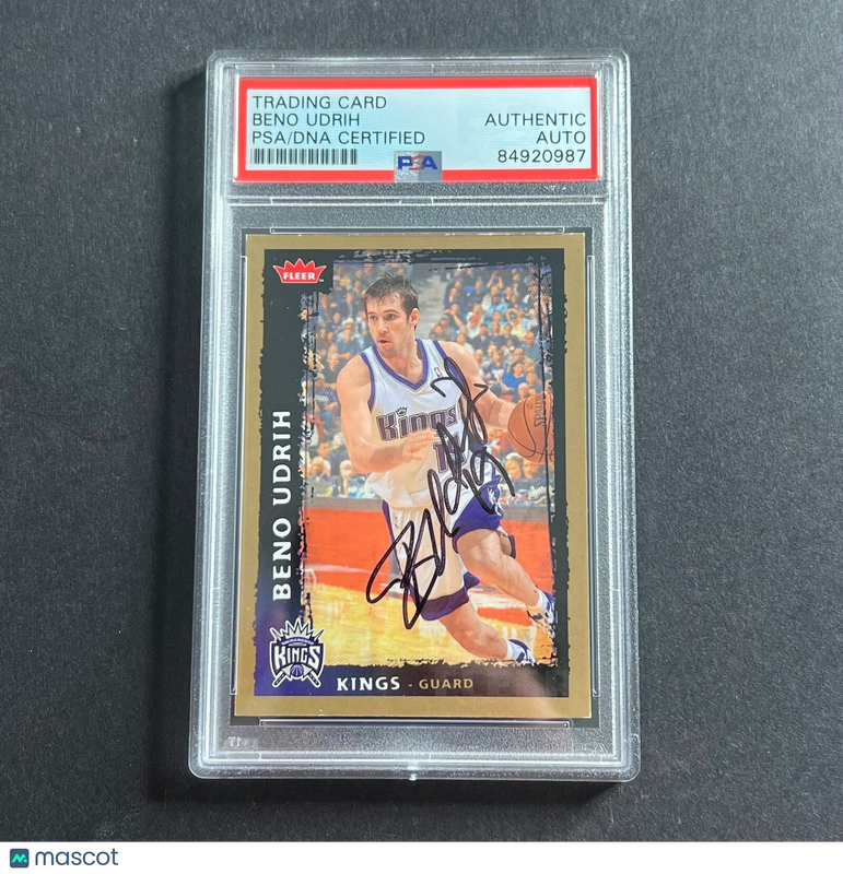 2008-09 NBA Fleer #170 Beno Udrih Signed Card AUTO PSA Slabbed Kings