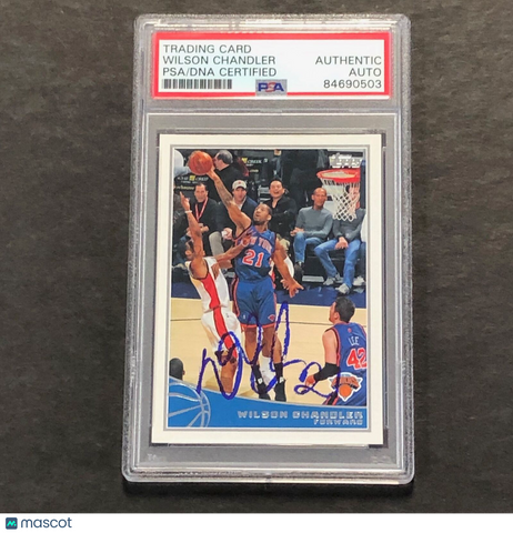 2009-10 Topps Basketball #200 Wilson Chandler Signed Card AUTO PSA Slabbed Knick
