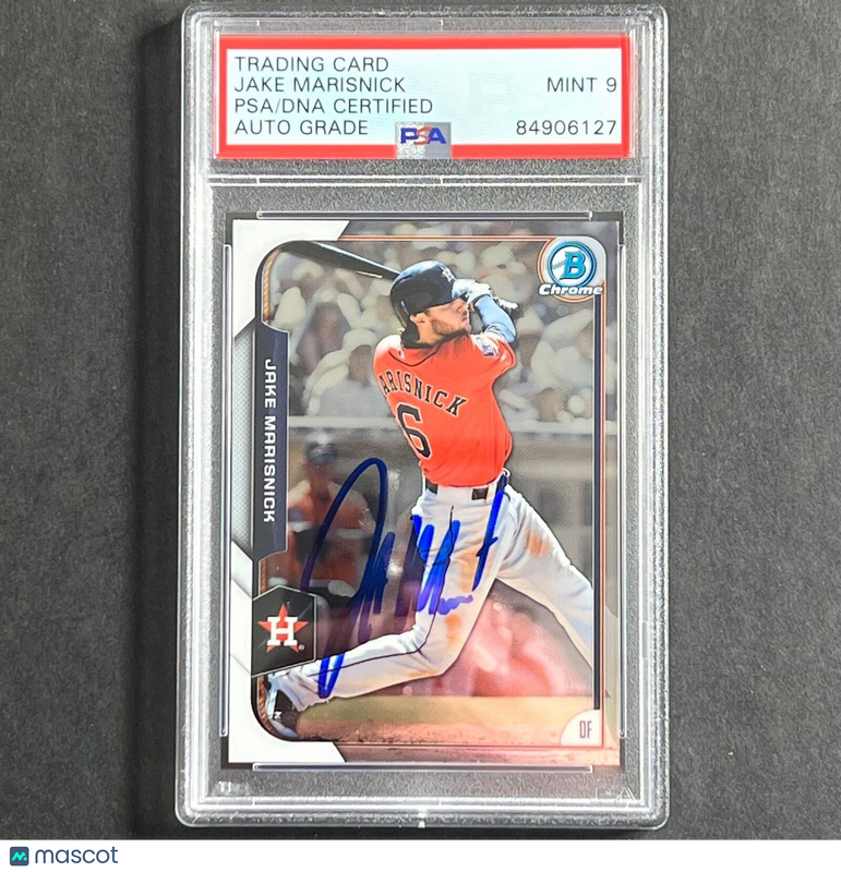 2015 Bowman Chrome #76 Jake Marisnick Signed Card PSA Slabbed Auto GRADE 9 Astro