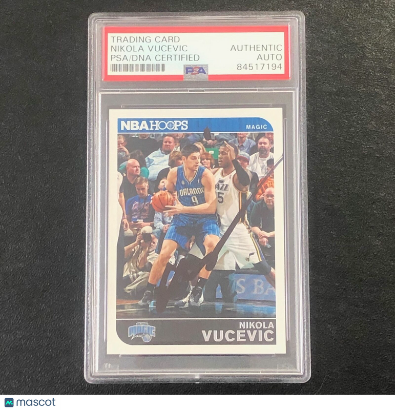 2017-18 NBA Hoops #117 Nikola Vucevic Signed Card AUTO PSA Slabbed Magic