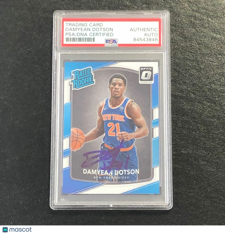 2017-18 Donruss Optic Rated Rookie #166 Damyean Dotson Signed Card AUTO PSA Slab