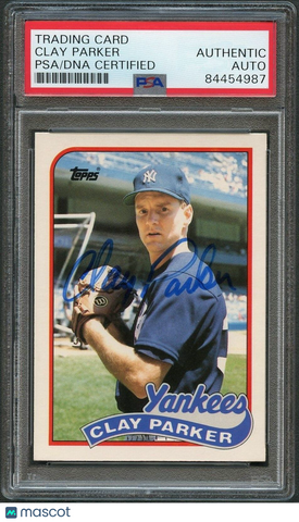 1989 Topps Traded #94T Clay Parker Signed Card PSA Slabbed Auto Yankees