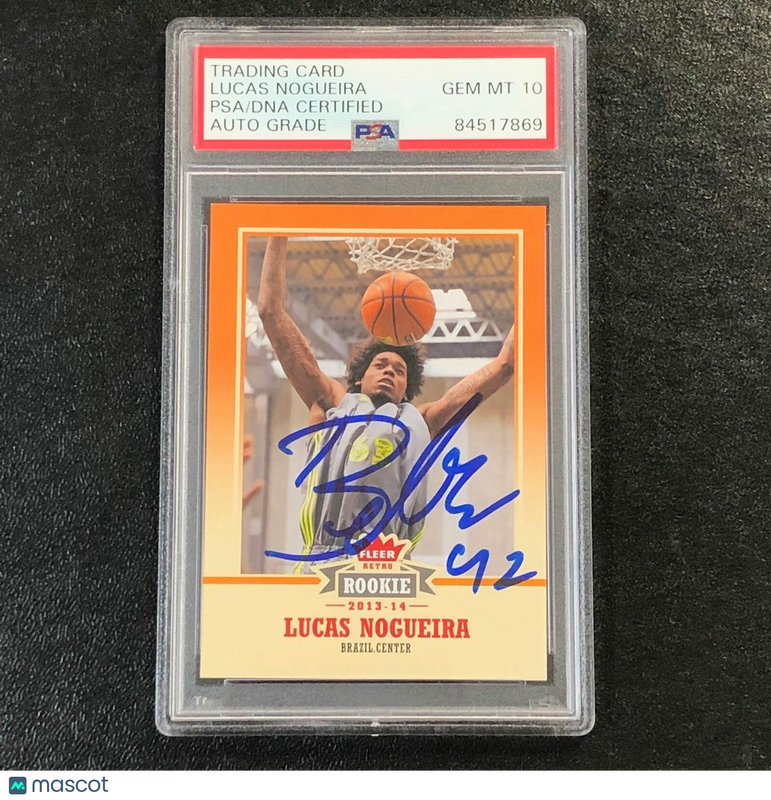 2013-14 Fleer Retro #44 Lucas Nogueira Signed Card AUTO 10 PSA Slabbed RC Brazil