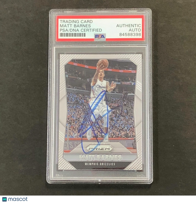 2015-16 Panini Prizm #222 Matt Barnes Signed Card AUTO PSA Slabbed Grizzlies
