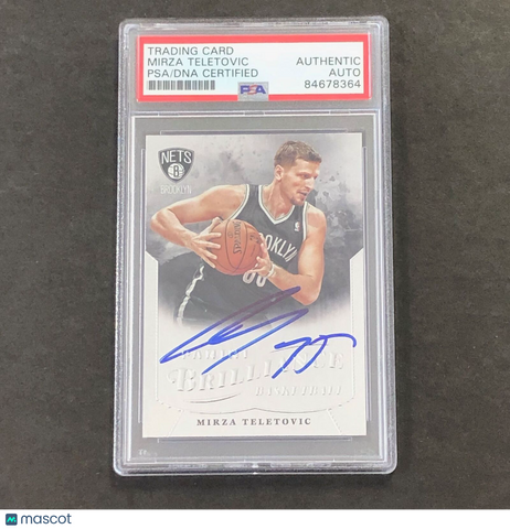 2012-13 Panini Brilliance #252 Mirza Teletovic Signed Card PSA Slabbed Nets