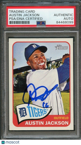 2014 Topps Heritage #130 Austin Jackson Signed Card PSA Slabbed Auto Tigers