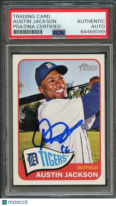 2014 Topps Heritage #130 Austin Jackson Signed Card PSA Slabbed Auto Tigers