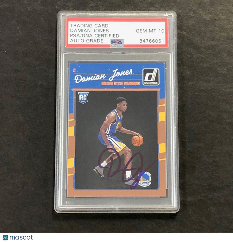 2016-17 Panini Donruss #174 Damian Jones Signed Card Auto 10 PSA/DNA Slabbed Warriors