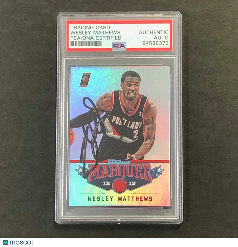 2012-13 Panini Marquee #60 Wesley Matthews Signed Card AUTO PSA Slabbed Trailbla