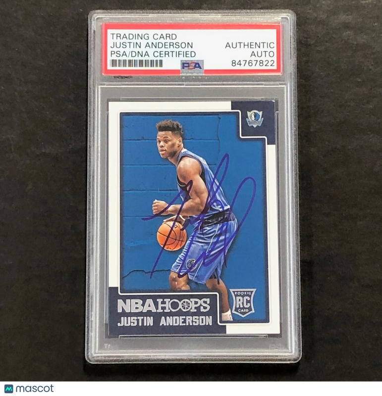 2015-16 NBA Hoops #290 Justin Anderson Signed Card Auto PSA Slabbed Mavericks