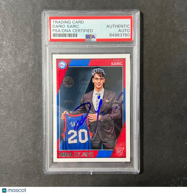2016-17 NBA Hoops #299 Dario Saric Signed Card AUTO PSA Slabbed Philadelphia 76e